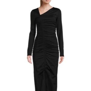Rachel Parcell shirred Black Long Sleeve Dress